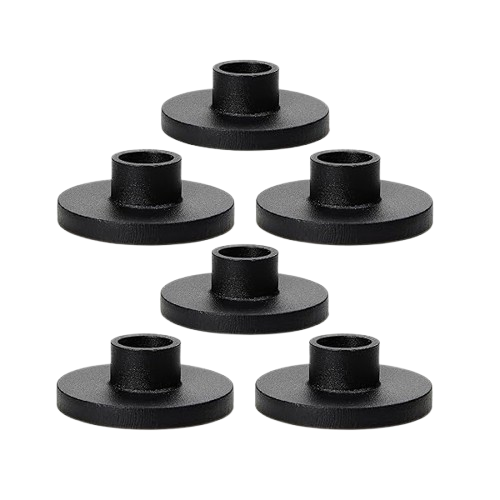 ALUMINIUM BLACK TAPER CANDLE HOLDER SET OF 6